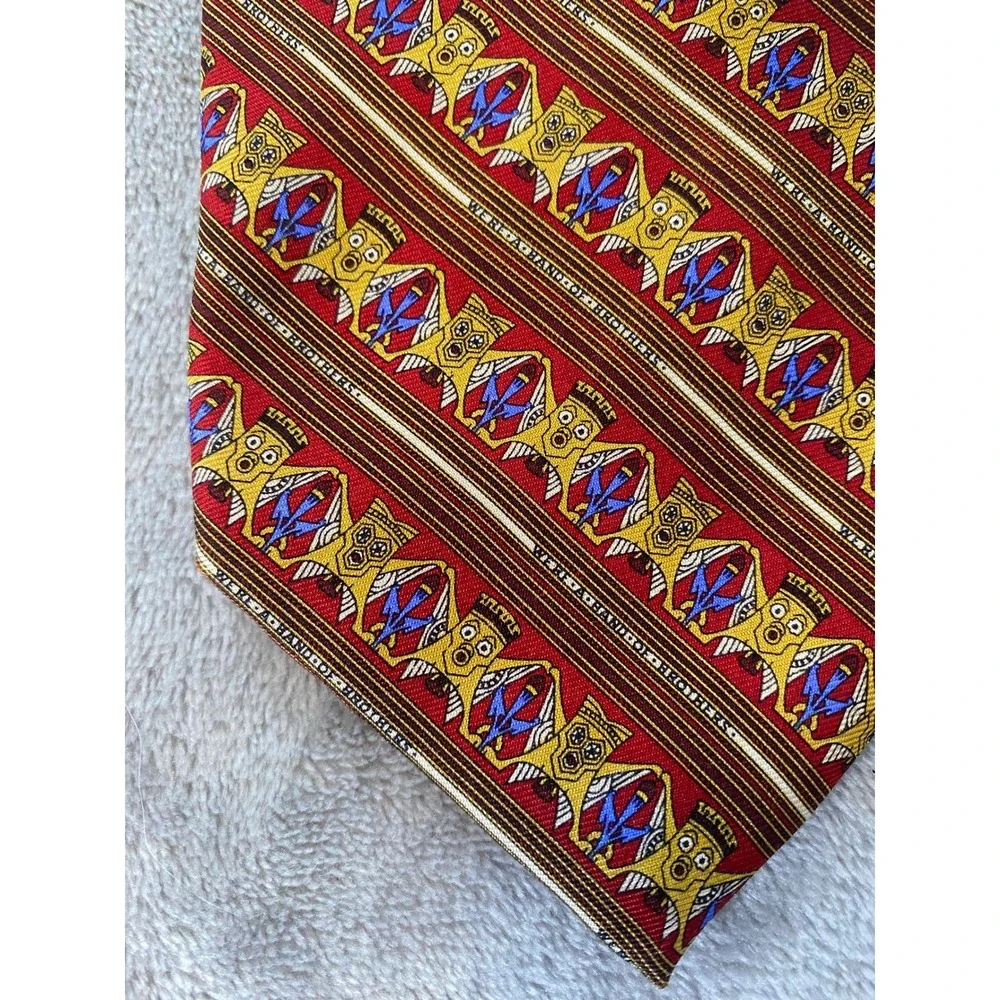 The Metropolitan Museum of Art Tie Red Silk Tiki Band of Brothers Colorful Artsy